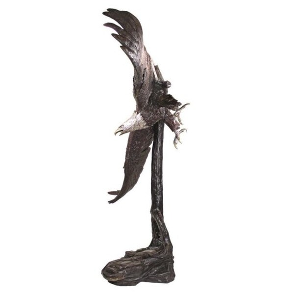 Final Approach Monumental Eagle Cast Bronze Garden Statue Soaring